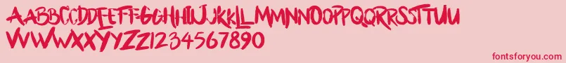 BllodyRainan Font – Red Fonts on Pink Background