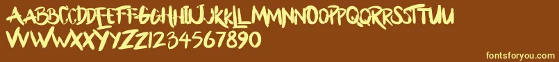 BllodyRainan Font – Yellow Fonts on Brown Background