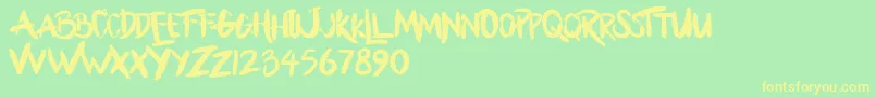 BllodyRainan Font – Yellow Fonts on Green Background