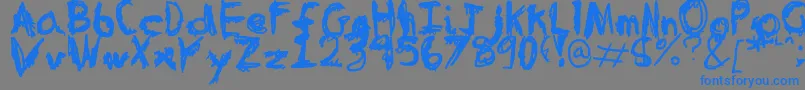 TableInABearSuit Font – Blue Fonts on Gray Background