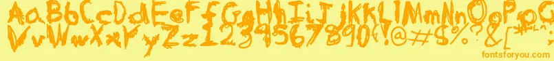 TableInABearSuit Font – Orange Fonts on Yellow Background