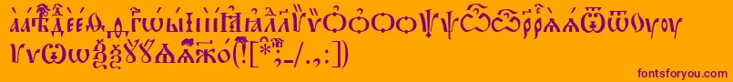 PochaevskUcs Font – Purple Fonts on Orange Background