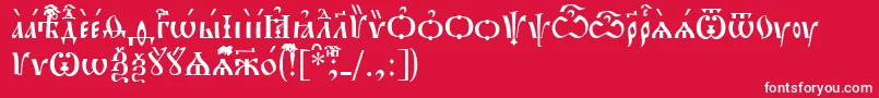 フォントPochaevskUcs – 赤い背景に白い文字