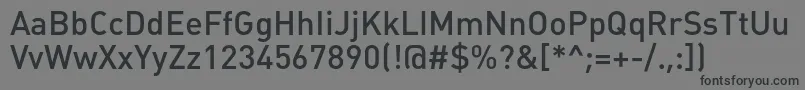 フォントPlumbmediumc – 黒い文字の灰色の背景