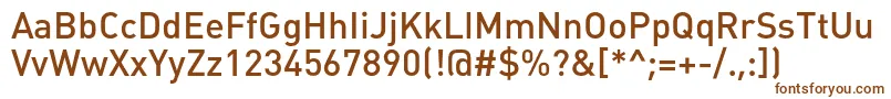 Plumbmediumc-Schriftart – Braune Schriften auf weißem Hintergrund