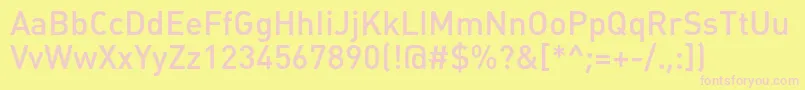フォントPlumbmediumc – ピンクのフォント、黄色の背景