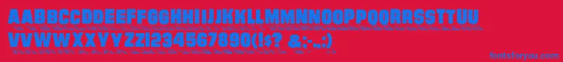 Sundowndisplaycaps Font – Blue Fonts on Red Background