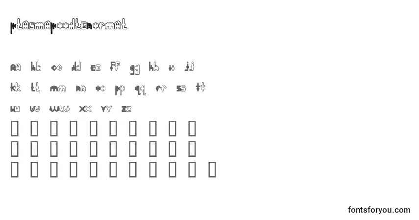 Czcionka PlasmaPoodleNormal – alfabet, cyfry, specjalne znaki