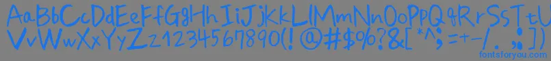 フォントPeacefulday – 灰色の背景に青い文字