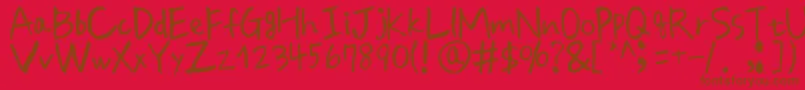 Peacefulday Font – Brown Fonts on Red Background