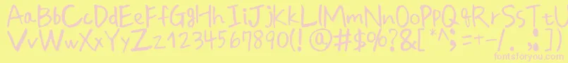 Шрифт Peacefulday – розовые шрифты на жёлтом фоне