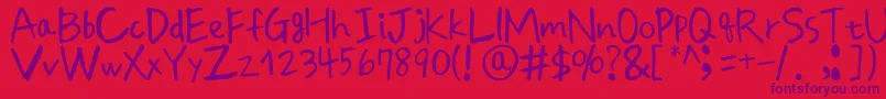 Peacefulday Font – Purple Fonts on Red Background