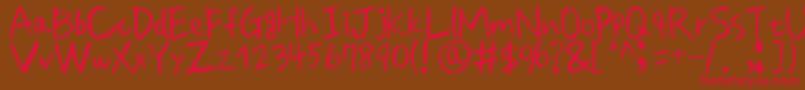 Peacefulday Font – Red Fonts on Brown Background
