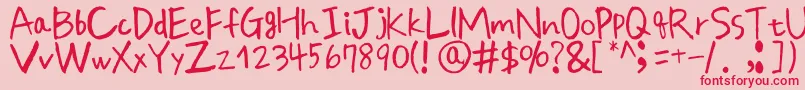 Peacefulday Font – Red Fonts on Pink Background