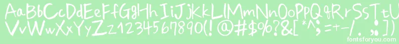 Peacefulday Font – White Fonts on Green Background