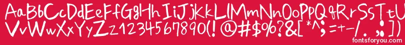 Peacefulday Font – White Fonts on Red Background