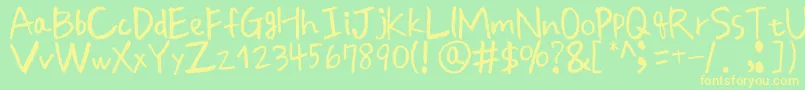 Peacefulday Font – Yellow Fonts on Green Background