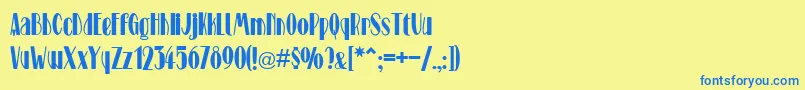 Stage Font – Blue Fonts on Yellow Background