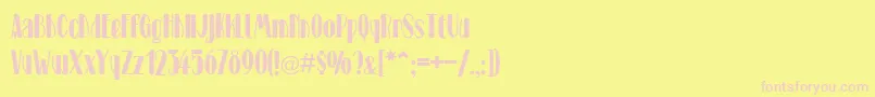 Stage Font – Pink Fonts on Yellow Background