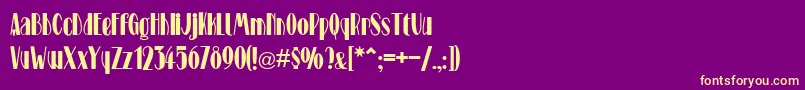 Weitere Informationen zur Stage-Schriftart Stage-Schriftart – Gelbe Schriften auf violettem Hintergrund
