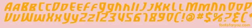 SfRetroesqueScItalic Font – Orange Fonts on Pink Background