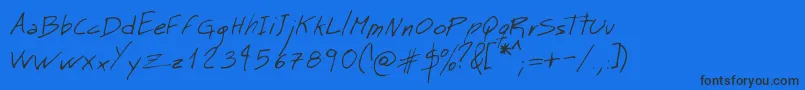 MtMattoScriptNormal Font – Black Fonts on Blue Background