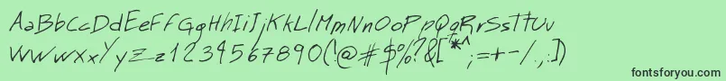 フォントMtMattoScriptNormal – 緑の背景に黒い文字