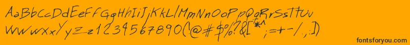 MtMattoScriptNormal Font – Black Fonts on Orange Background