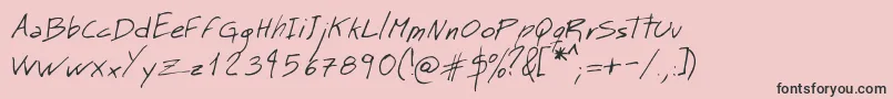 MtMattoScriptNormal-fontti – mustat fontit vaaleanpunaisella taustalla