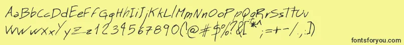 MtMattoScriptNormal Font – Black Fonts on Yellow Background