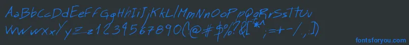 フォントMtMattoScriptNormal – 黒い背景に青い文字