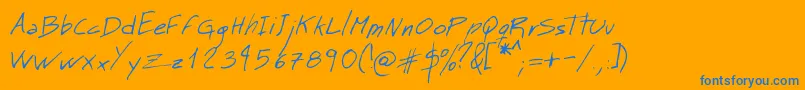 フォントMtMattoScriptNormal – オレンジの背景に青い文字