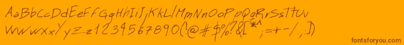 Fonte MtMattoScriptNormal – fontes marrons em um fundo laranja