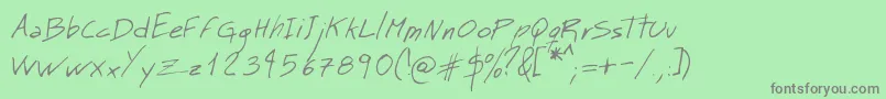 MtMattoScriptNormal Font – Gray Fonts on Green Background