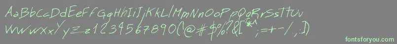 フォントMtMattoScriptNormal – 灰色の背景に緑のフォント