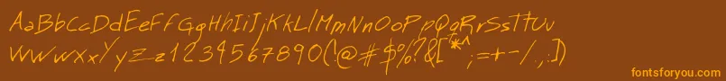 Шрифт MtMattoScriptNormal – оранжевые шрифты на коричневом фоне
