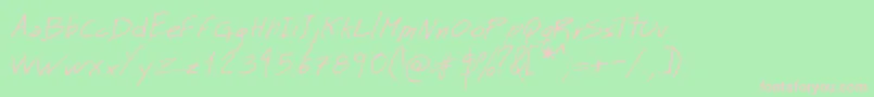 MtMattoScriptNormal Font – Pink Fonts on Green Background