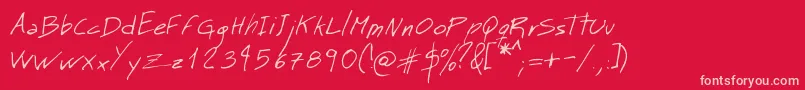 MtMattoScriptNormal Font – Pink Fonts on Red Background