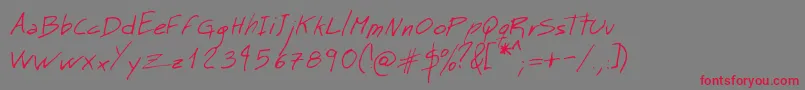 フォントMtMattoScriptNormal – 赤い文字の灰色の背景