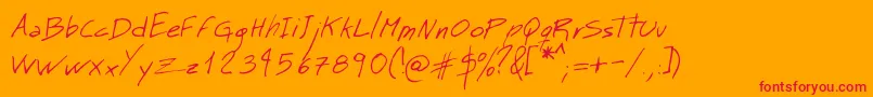 MtMattoScriptNormal Font – Red Fonts on Orange Background