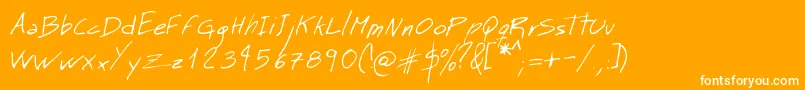 フォントMtMattoScriptNormal – オレンジの背景に白い文字