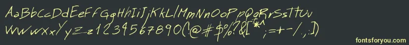 MtMattoScriptNormal Font – Yellow Fonts on Black Background