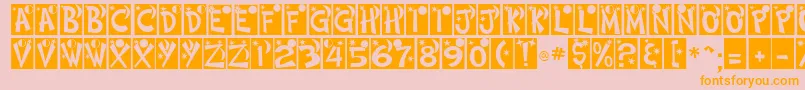 HimmelNormalDb-Schriftart – Orangefarbene Schriften auf rosa Hintergrund