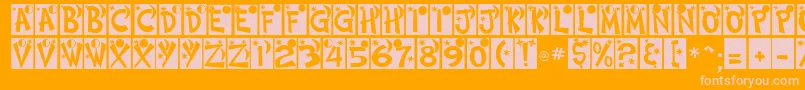 HimmelNormalDb-fontti – vaaleanpunaiset fontit oranssilla taustalla