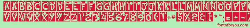 フォントHimmelNormalDb – 赤い文字の緑の背景
