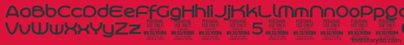 RoonasansboPersonalUse Font – Black Fonts on Red Background