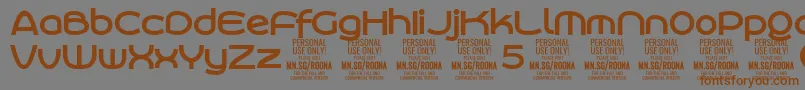 RoonasansboPersonalUse-Schriftart – Braune Schriften auf grauem Hintergrund