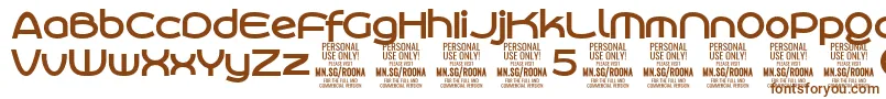 Czcionka RoonasansboPersonalUse – brązowe czcionki na białym tle
