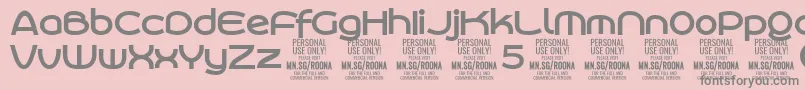 Шрифт RoonasansboPersonalUse – серые шрифты на розовом фоне