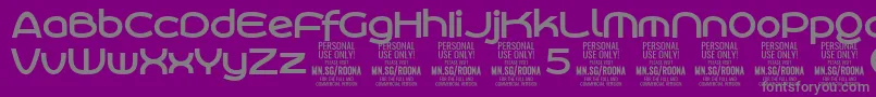 RoonasansboPersonalUse Font – Gray Fonts on Purple Background